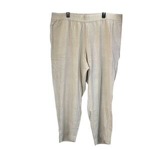 Old Navy XXL Natural Linen Blend Straight High Rise Pockets Pants NEW Summer